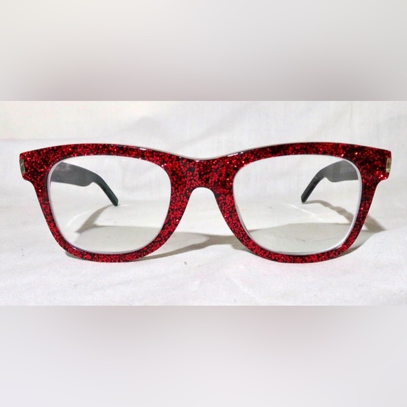 Saint Laurent Red Glitter Glasses - Picture 1 of 9